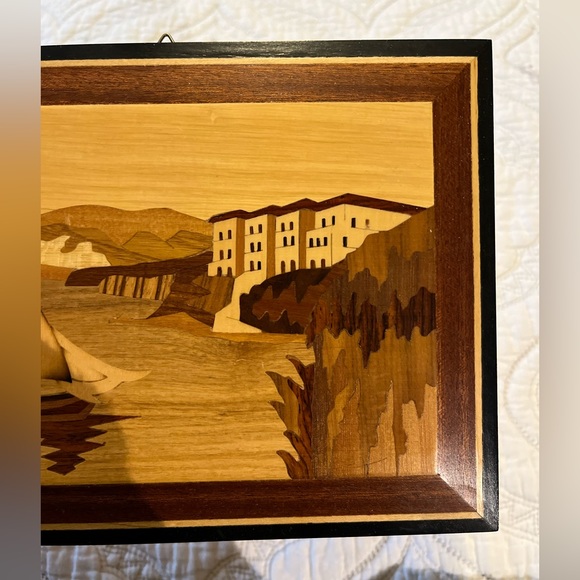 Italian Wooden Plaque Sailboat Ocean Scene - Picture 3 of 10